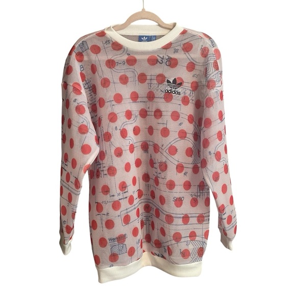 Adidas Originals Osaka Spotted Meshed Graphic Sweatshirt-Size Small-Oversized. - Picture 4 of 14